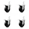 Service Caster 4 Inch Hard Rubber Wheel Swivel 7/8 Inch Square Stem Caster Set Total Lock Brake SCC-SQTTL20S414-HRS-78-4 - alternate 1